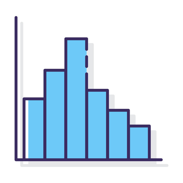 bar chart histogram icon in filled-outline style - Vector, Image