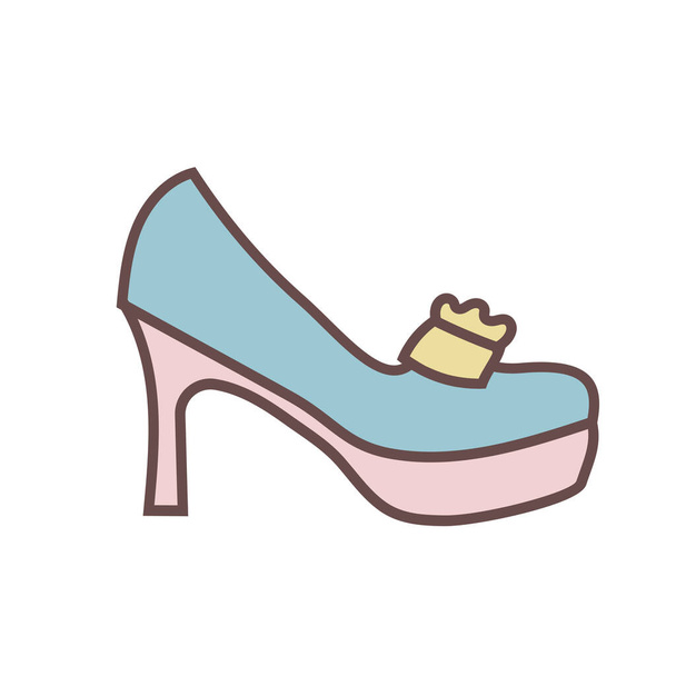 heel high footwear icon in filled-outline style - Vector, Image