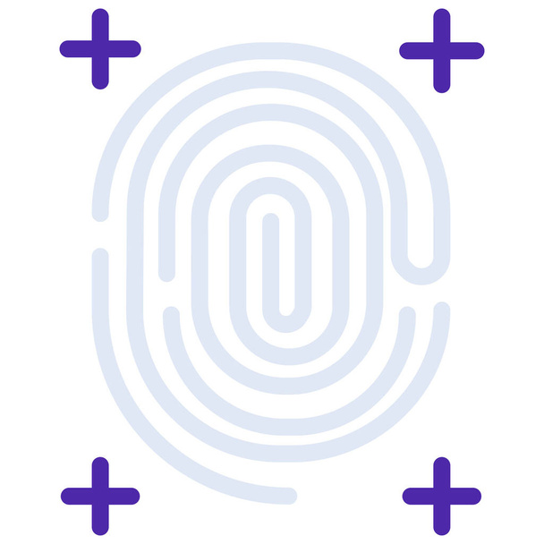 icono de interfaz de huella digital biométrica en estilo plano - Vector, Imagen