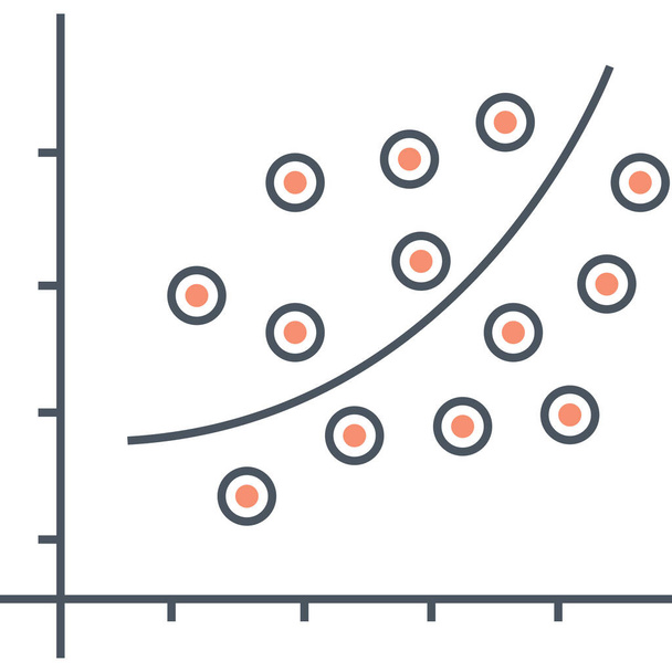 analízis regressziós analitikai ikon körvonalazott stílusban - Vektor, kép