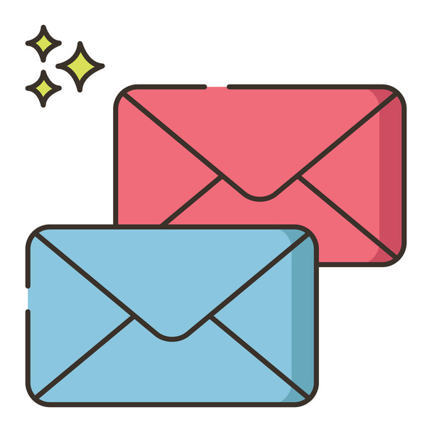 e-posta zarfı harf simgesi tam taslak biçimi - Vektör, Görsel