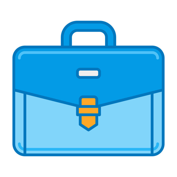 icono del maletín de servicio empresarial en estilo de esquema rellenado - Vector, imagen