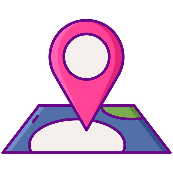 icône de carte de localisation gps dans le style filled-outline - Vecteur, image