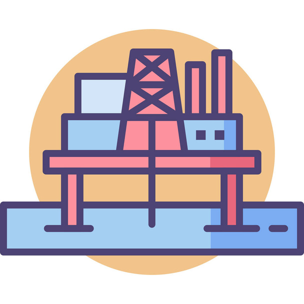 offshore offshore platform oil rig icon in ecology-environmentalism category - Vector, afbeelding