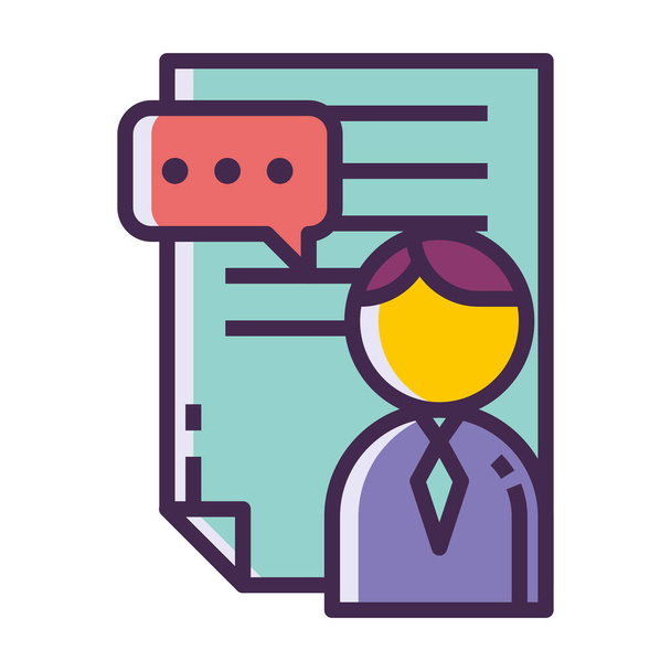 referee reference vouch icon in filled-outline style - Vector, Imagen