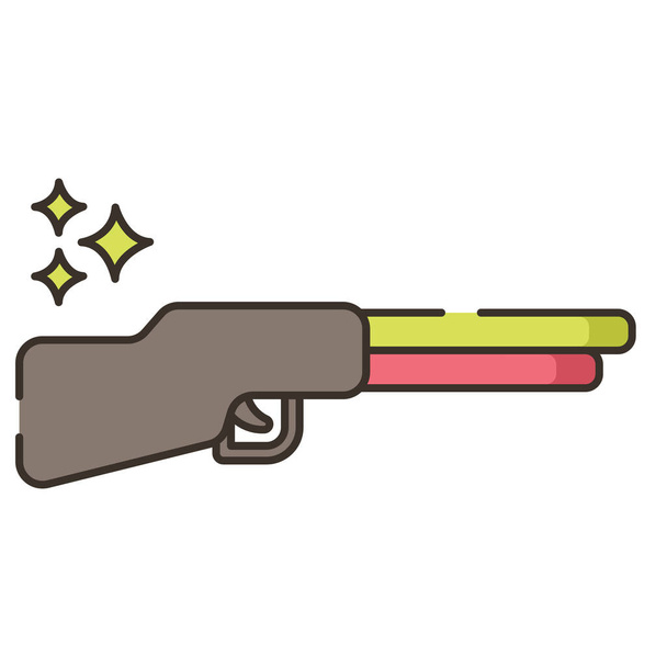 gun handgun pistol icon in military-war category - Vector, Image
