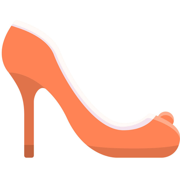 tacones de calzado icono de tacones altos en estilo plano - Vector, imagen