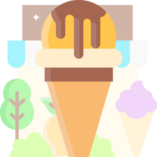 dessert food icecream icon - Vector, imagen