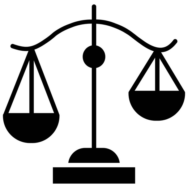 balanza balanza escala justicia icono en estilo sólido - Vector, imagen