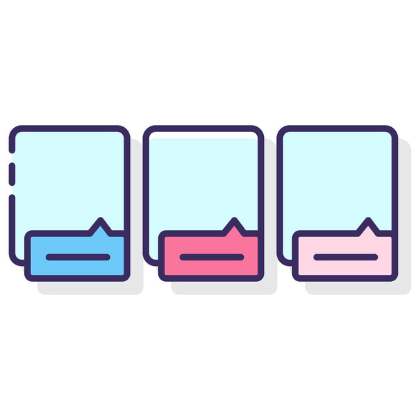 bending caption list icon in filled-outline style - Vector, Image