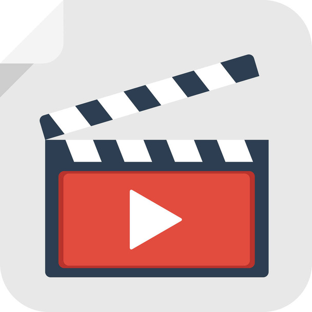 play clapper movie icon in flat style - Vector, Image