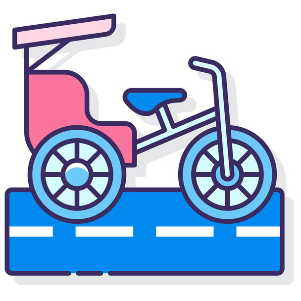 значок велосипеда рикши - Вектор,изображение