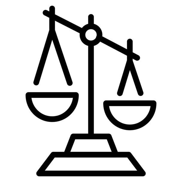 ikona pomiaru wymiaru sprawiedliwości w zarysie - Wektor, obraz