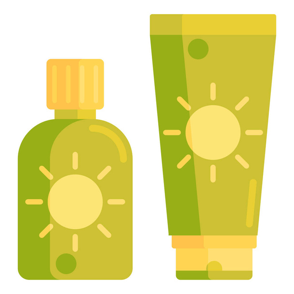cream sun sun cream icon in flat style - Vector, Image