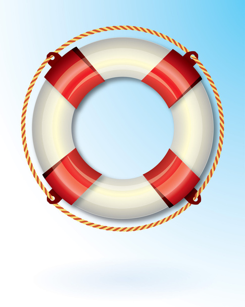 Red life buoy - Vektör, Görsel
