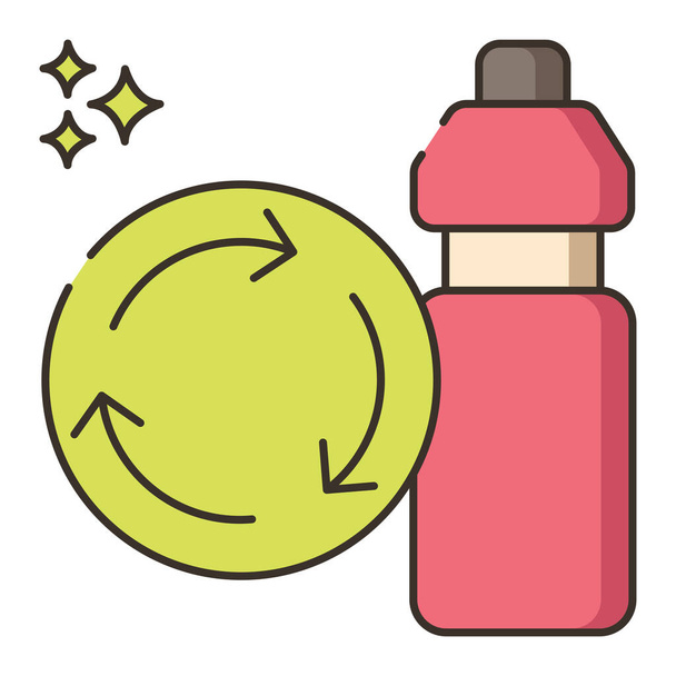 biodegradable water bottle filled-outline icon in filled-outline style - Vector, Image