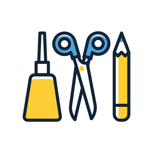 craft designer tools handmade icon in filled-outline style - Vector, Image