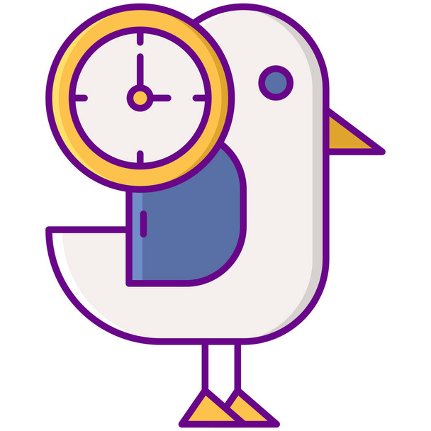 madár üzleti óra ikon - Vektor, kép