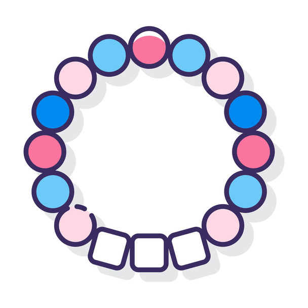 beads bracelet festival icon in filled-outline style - Vector, Image
