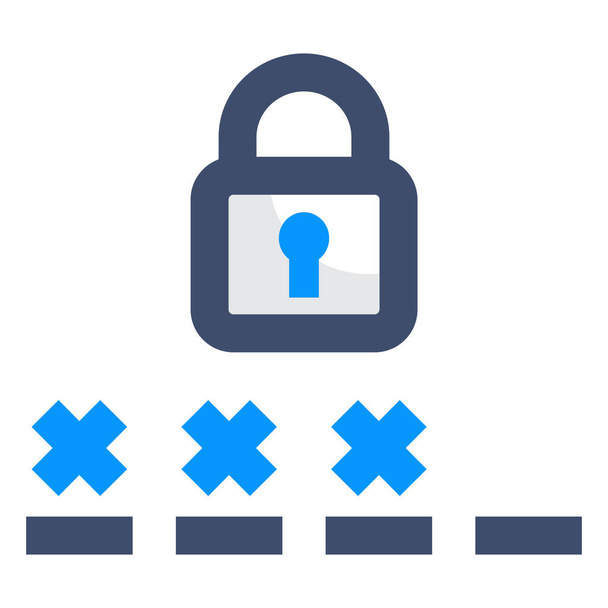 иконка с паролем блокировки в стиле заполненного плана - Вектор,изображение
