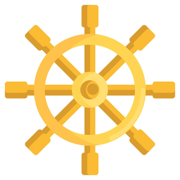 boat boat steering steering icon in flat style - Wektor, obraz