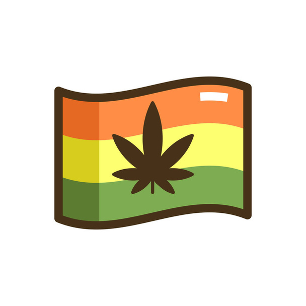 vlag jamaica marihuana icoon - Vector, afbeelding