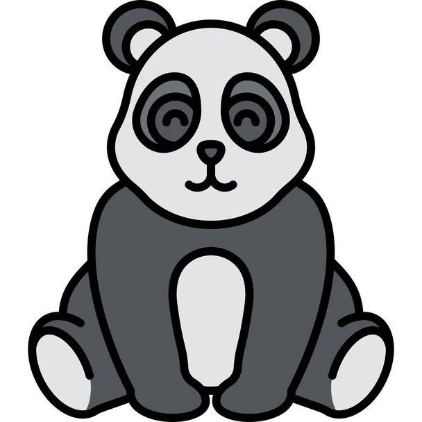 medve óriás panda ikon telt vázlatos stílusban - Vektor, kép