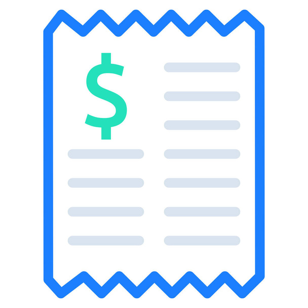 factura dólar factura icono en estilo de esquema lleno - Vector, Imagen