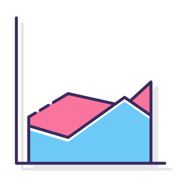 area chart diagram icon in filled-outline style - Wektor, obraz