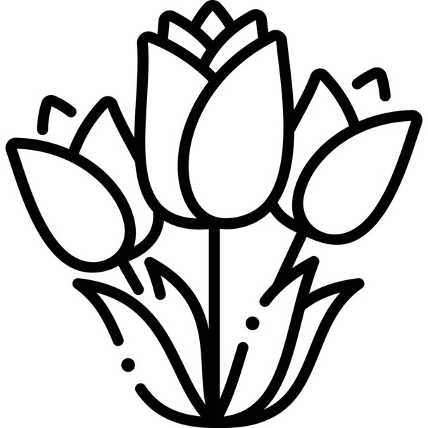 flower garden nature icon in outline style - Vector, Image