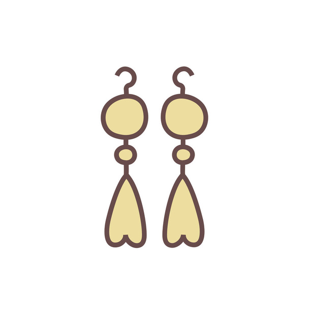 earrings accessory jewel icon in filled-outline style - Vector, Image