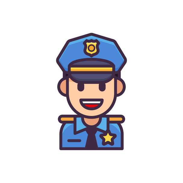 rendőrség rendőr férfi ikon - Vektor, kép