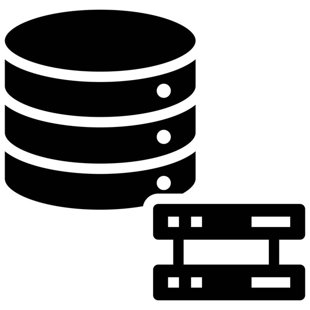 big data data exchange data source icon in solid style - Vector, Image