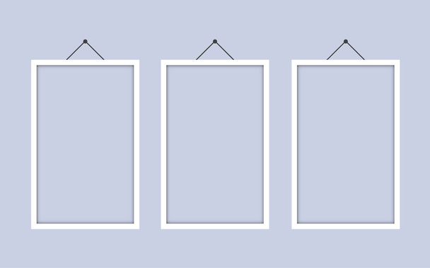 Vierkant wit frame met blauwe achtergrond - Vector, afbeelding