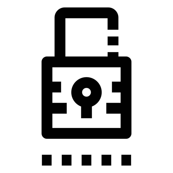 sluis login wachtwoord pictogram in omtrek stijl - Vector, afbeelding