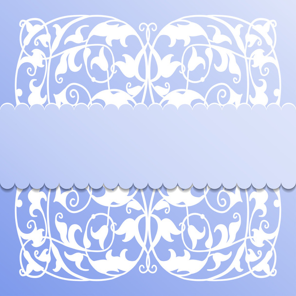Vector paper frame on blue background - Διάνυσμα, εικόνα