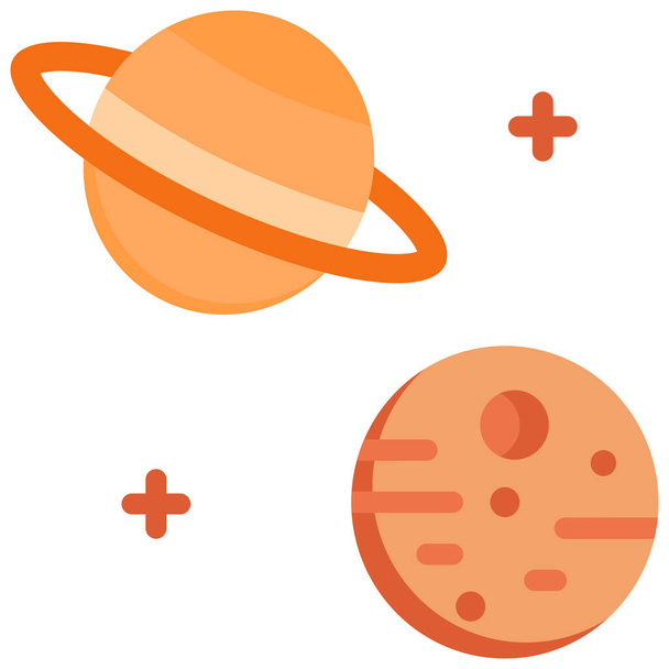 mars planet planeten icoon in platte stijl - Vector, afbeelding