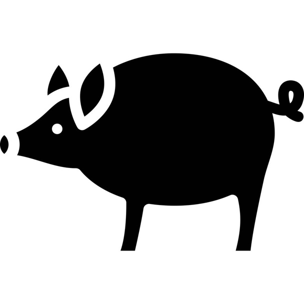 bank dollar pig icon in solid style - Vector, Image