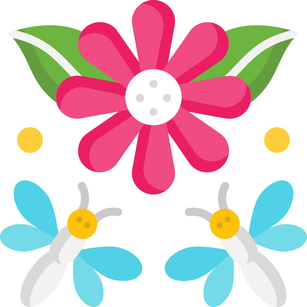 Blütengarten-Ikone im flachen Stil - Vektor, Bild