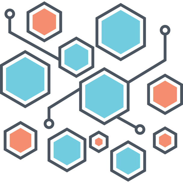 hexagon filled-outline computer-hardware icon in filled-outline style - Vektor, Bild