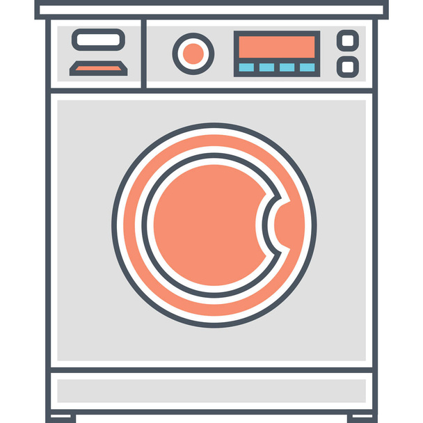 lavadero lavadero icono de la lavandería en estilo de contorno lleno - Vector, imagen