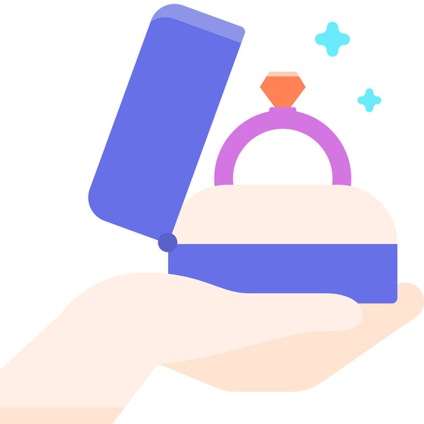 marriage proposal marry me proposal icon in flat style - Wektor, obraz