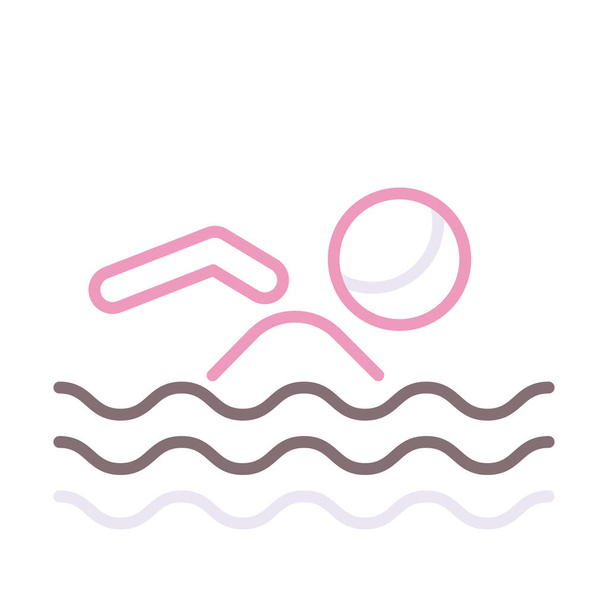 zwembad zwemmen pictogram in de natuur-outdoor-avontuur categorie - Vector, afbeelding