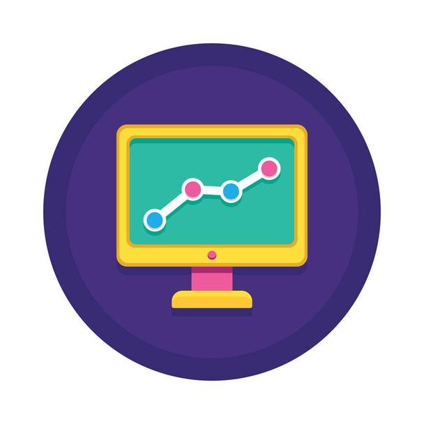 monitoring seo analysis icon in flat style - Vector, Image