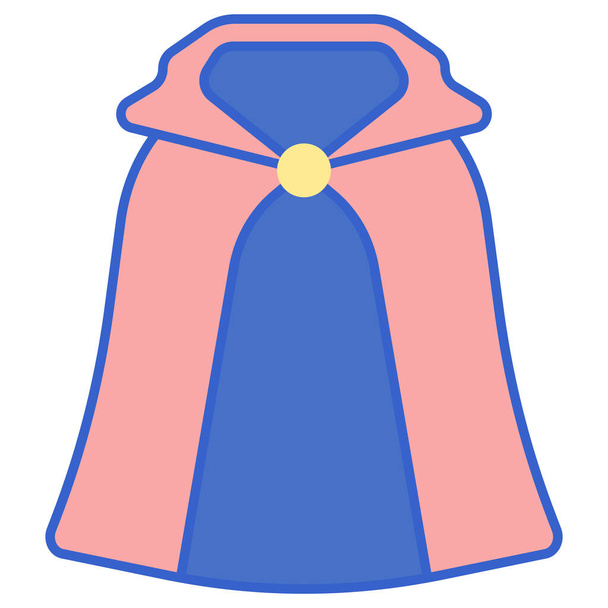 cape costume hero icon in filled-outline style - Вектор,изображение