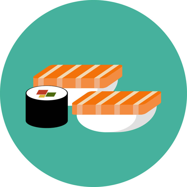 japan sushi flat icon in flat style - Vector, Image