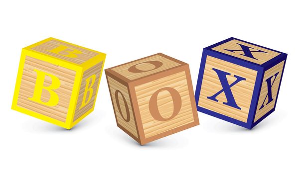 slovo box s abeceda bloky - Vektor, obrázek