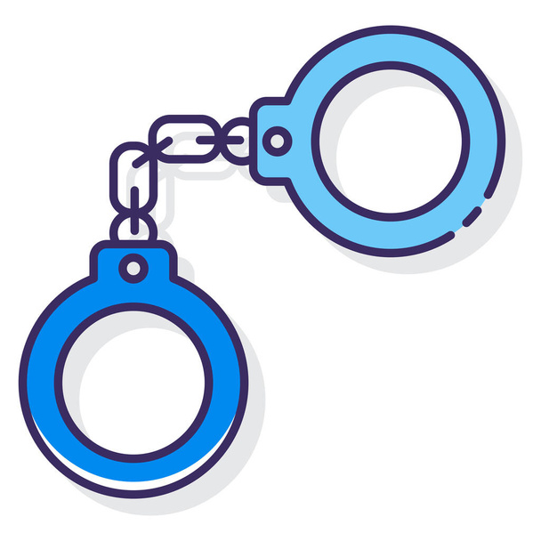 handcuffs police security icon - Vector, Image