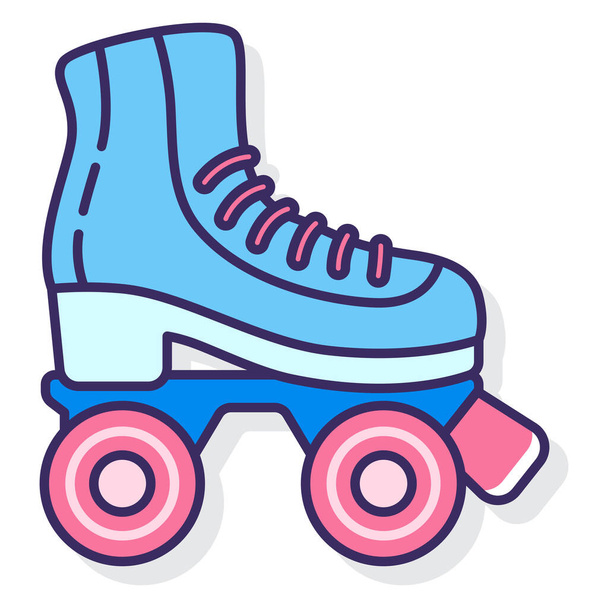 roller skates skating icon - Vector, Image