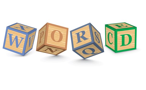 Word WORD escrito con bloques de alfabeto
 - Vector, Imagen